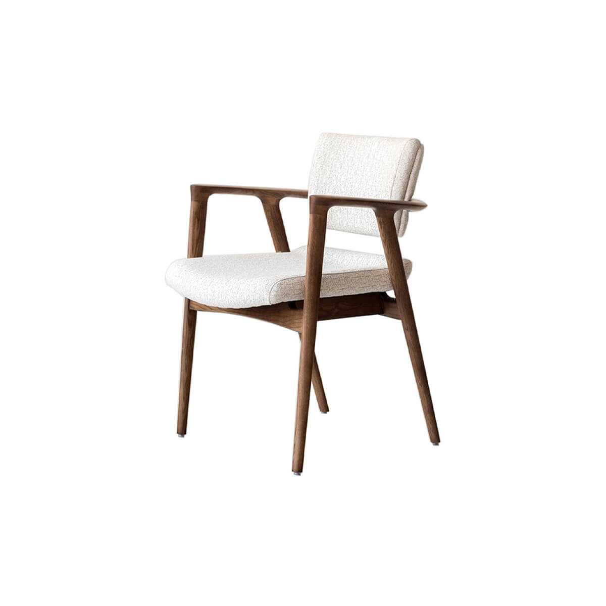 Emerson dining chair with upholstered seat, curved backrest and solid timber frame