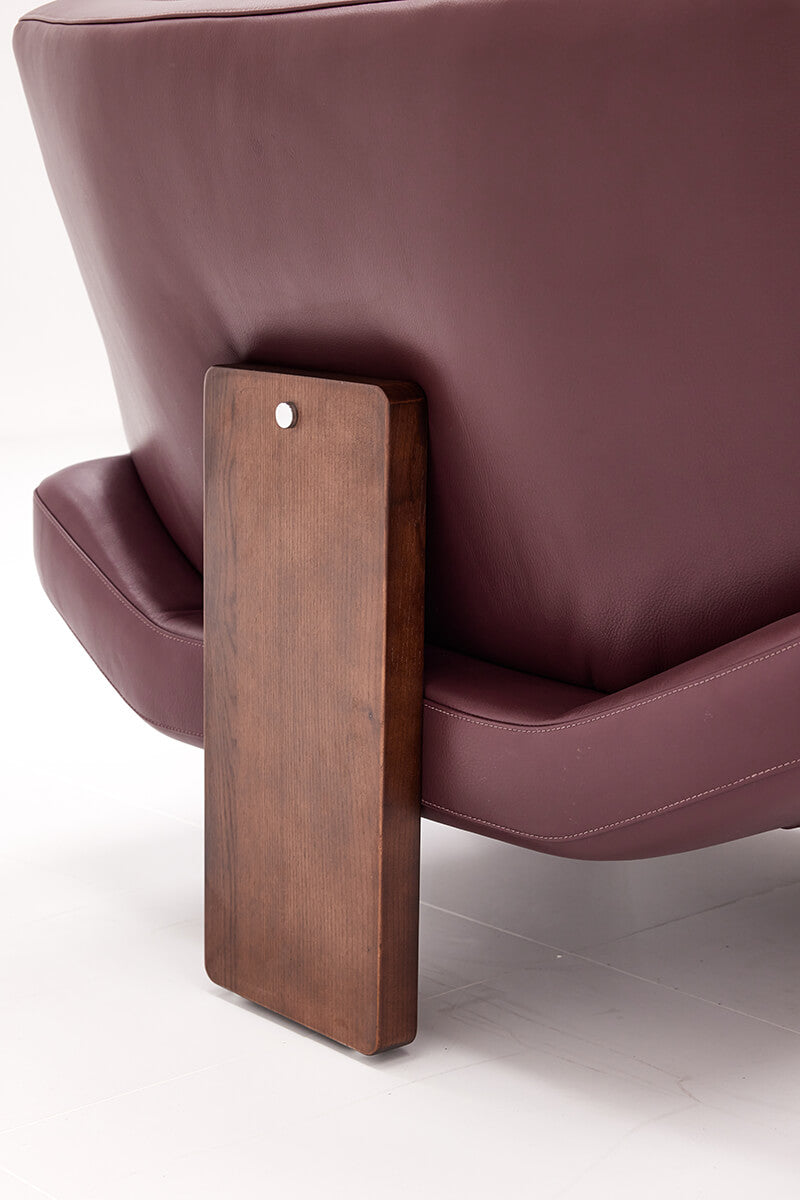 Rear timber base detail of Emmi Armchair Replica