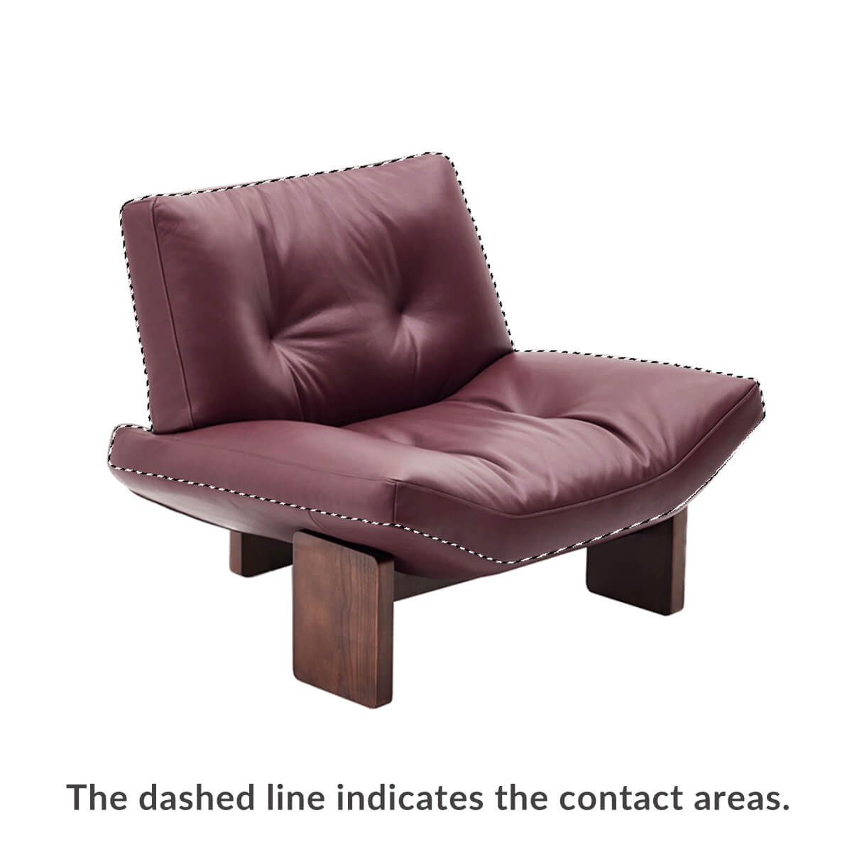 Emmi armchair leather contact areas illustration