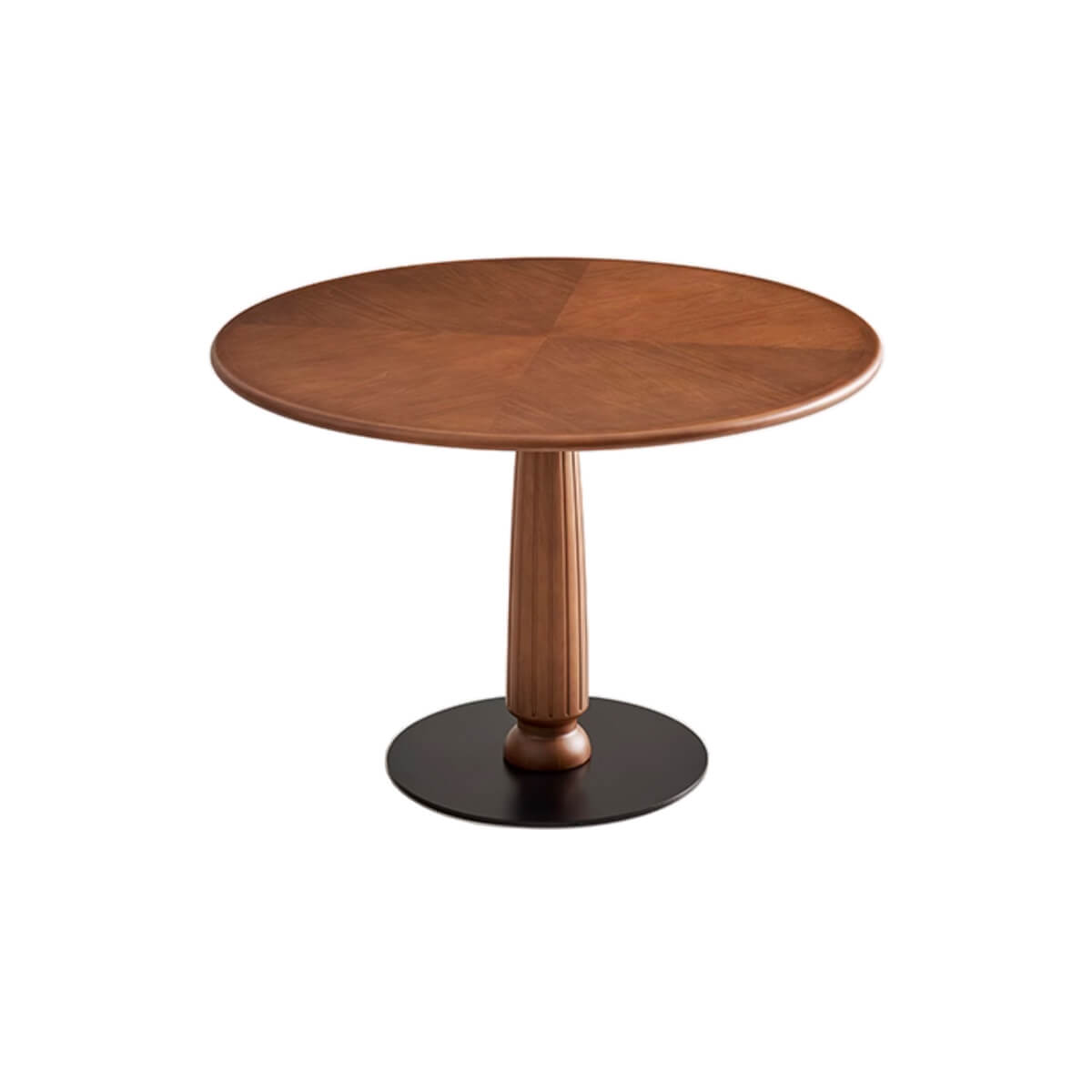 Evanston round dining table with boxwood veneer tabletop