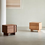 field bedside table in walnut and oak