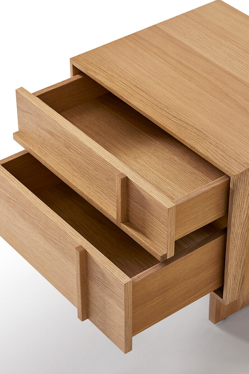 field bedside table with spacious storage drawers