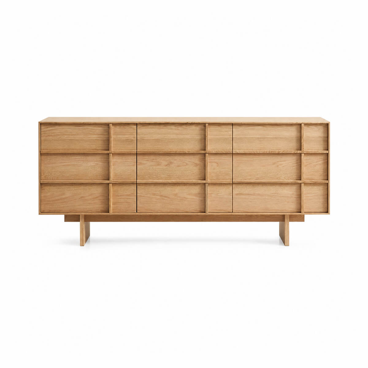 Field Chest of 9 Drawers in natural oak finish