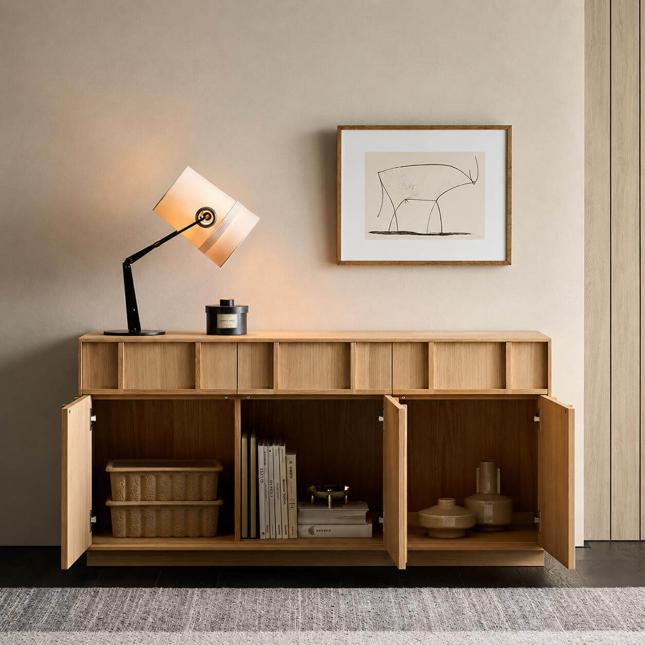 large storage space of the Field Modular Storage Cabinet