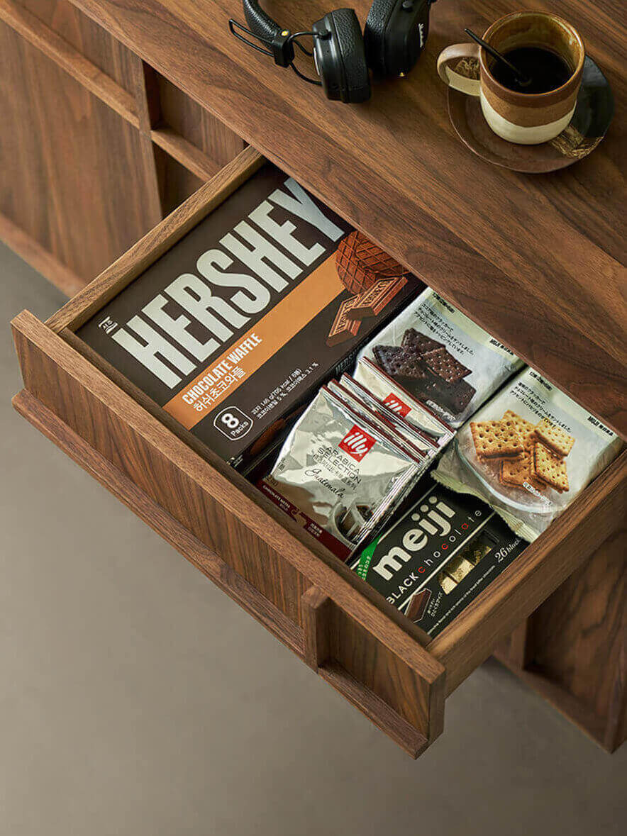 Spacious drawer storage in the Field Sideboard