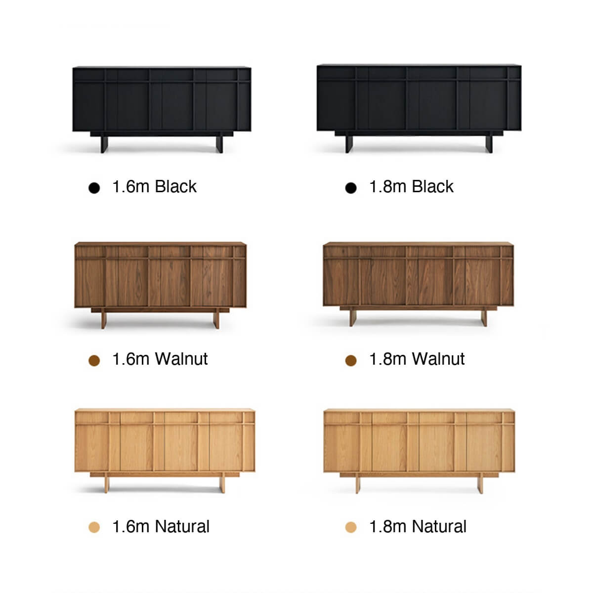 Field Sideboard available in black walnut and natural finishes in 1.6m and 1.8m sizes