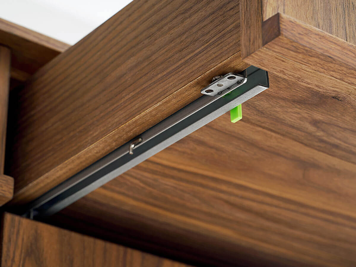 Close-up detail of drawer construction on the Field Timber Sideboard