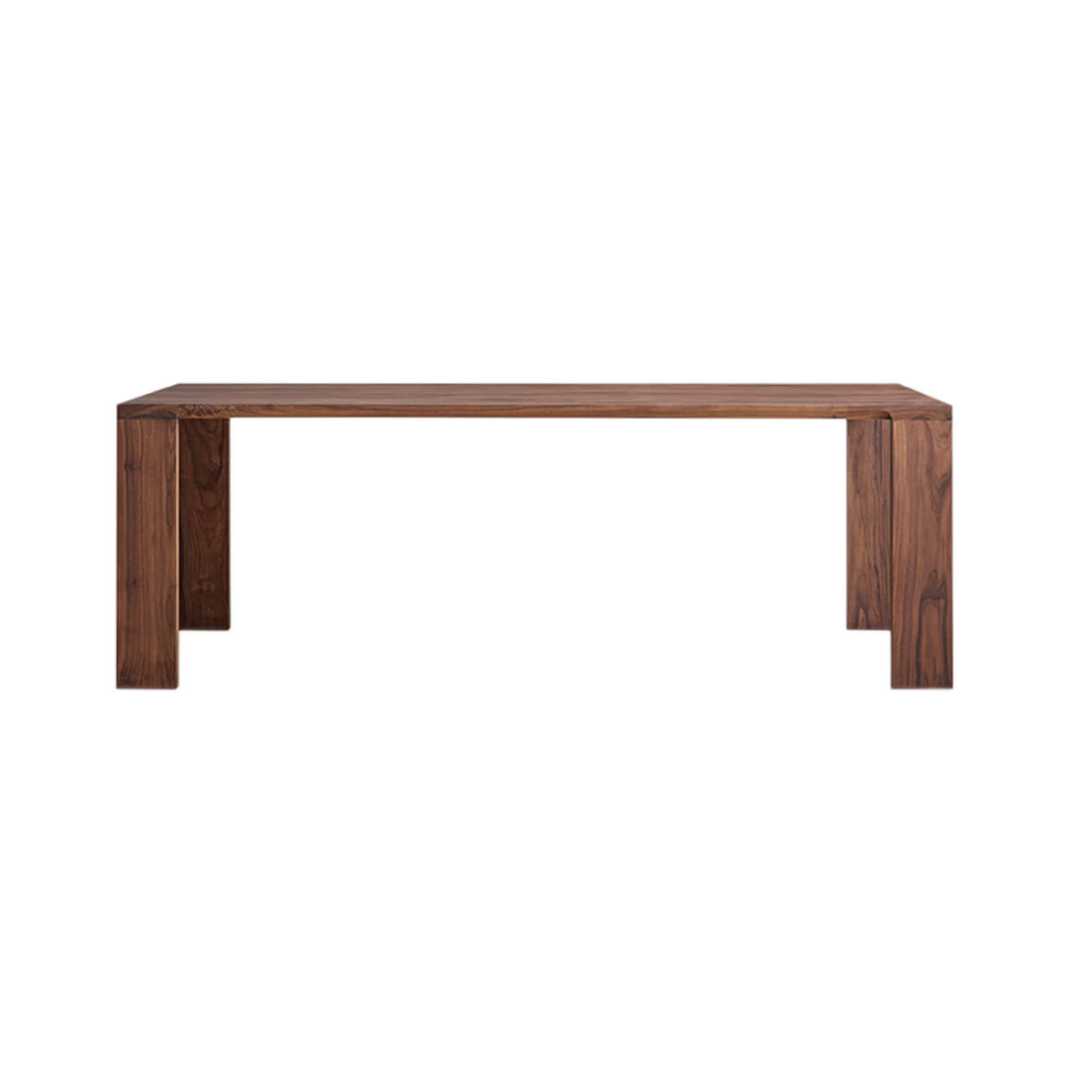 Flemington solid walnut dining table front view