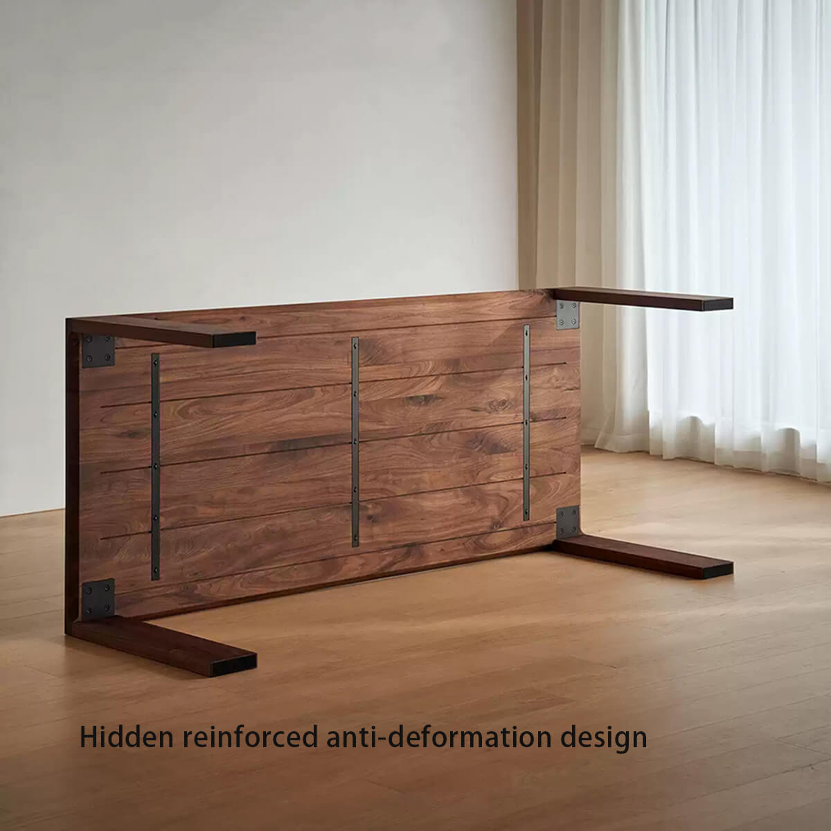 Reinforced construction of Flemington solid walnut dining table