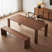Flemington solid walnut dining table with matching bench