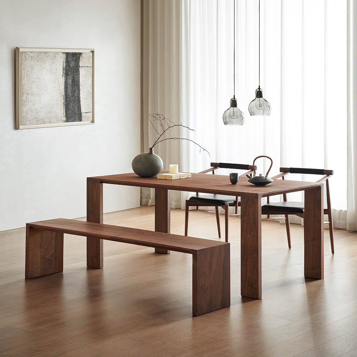 Flemington Solid Walnut Bench