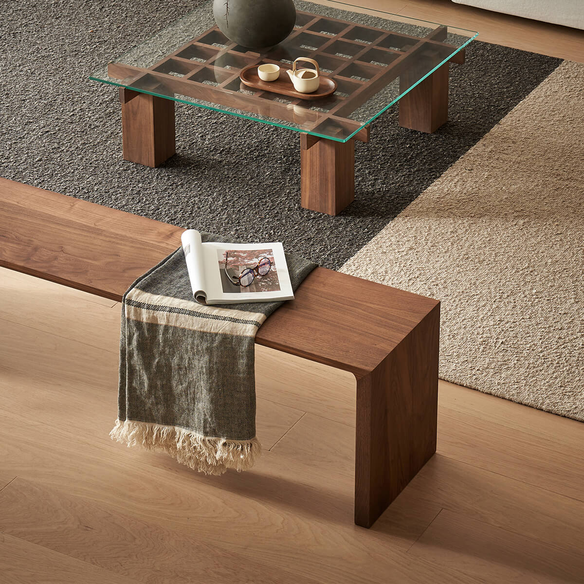 Flemington Solid Walnut Bench