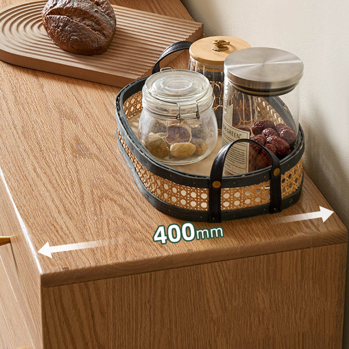 Fuji Solid Oak Sideboard 400mm Depth Detail