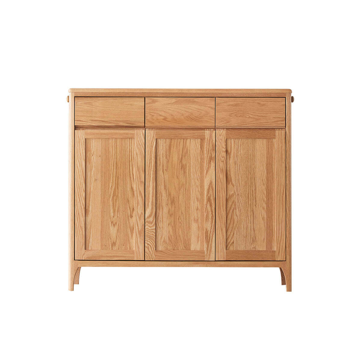 Gamo solid oak shoe cabinet 3 door on a white background