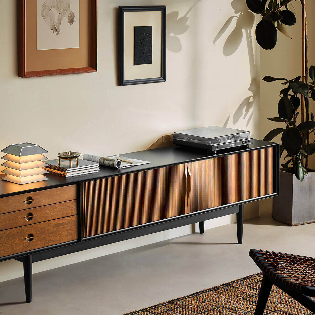 Gentle Solid Wood TV Unit-B