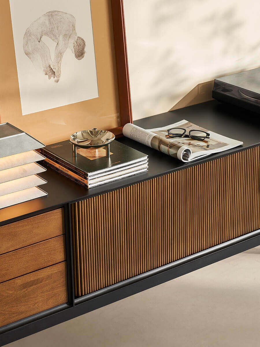 Gentle Solid Wood TV Unit-B