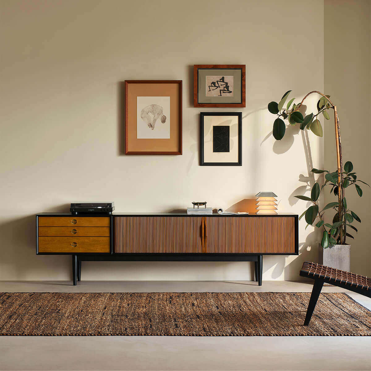 Gentle Solid Wood TV Unit-B