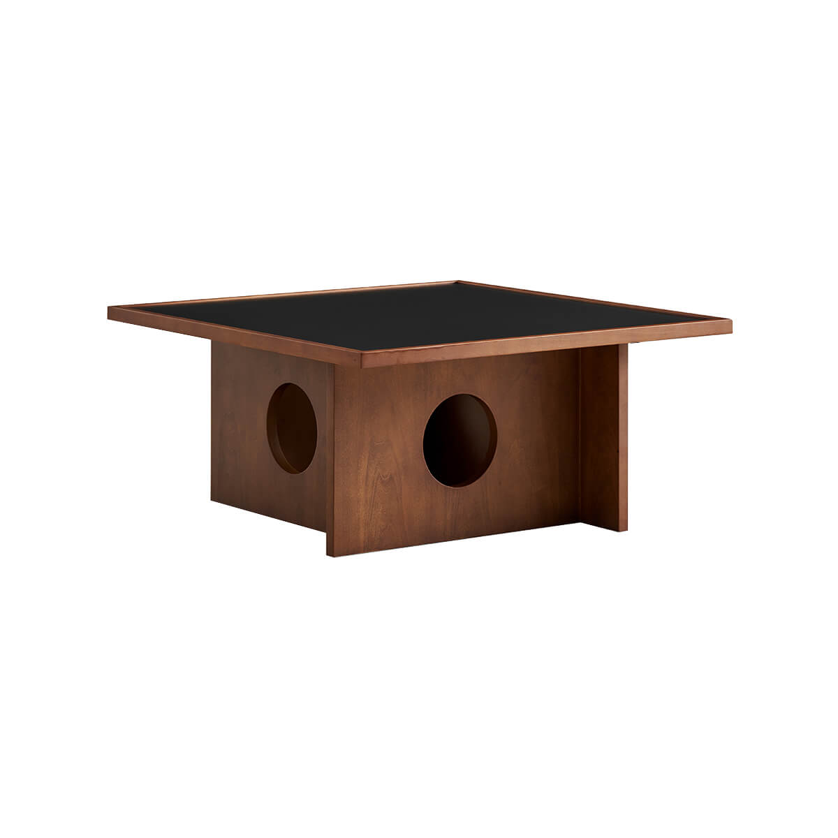 Gentle Black Sintered Stone Coffee Table angled front view