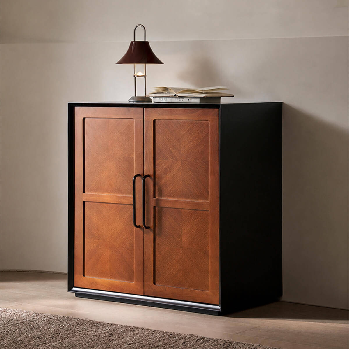 Gentle Designer Cabinet with black side panels