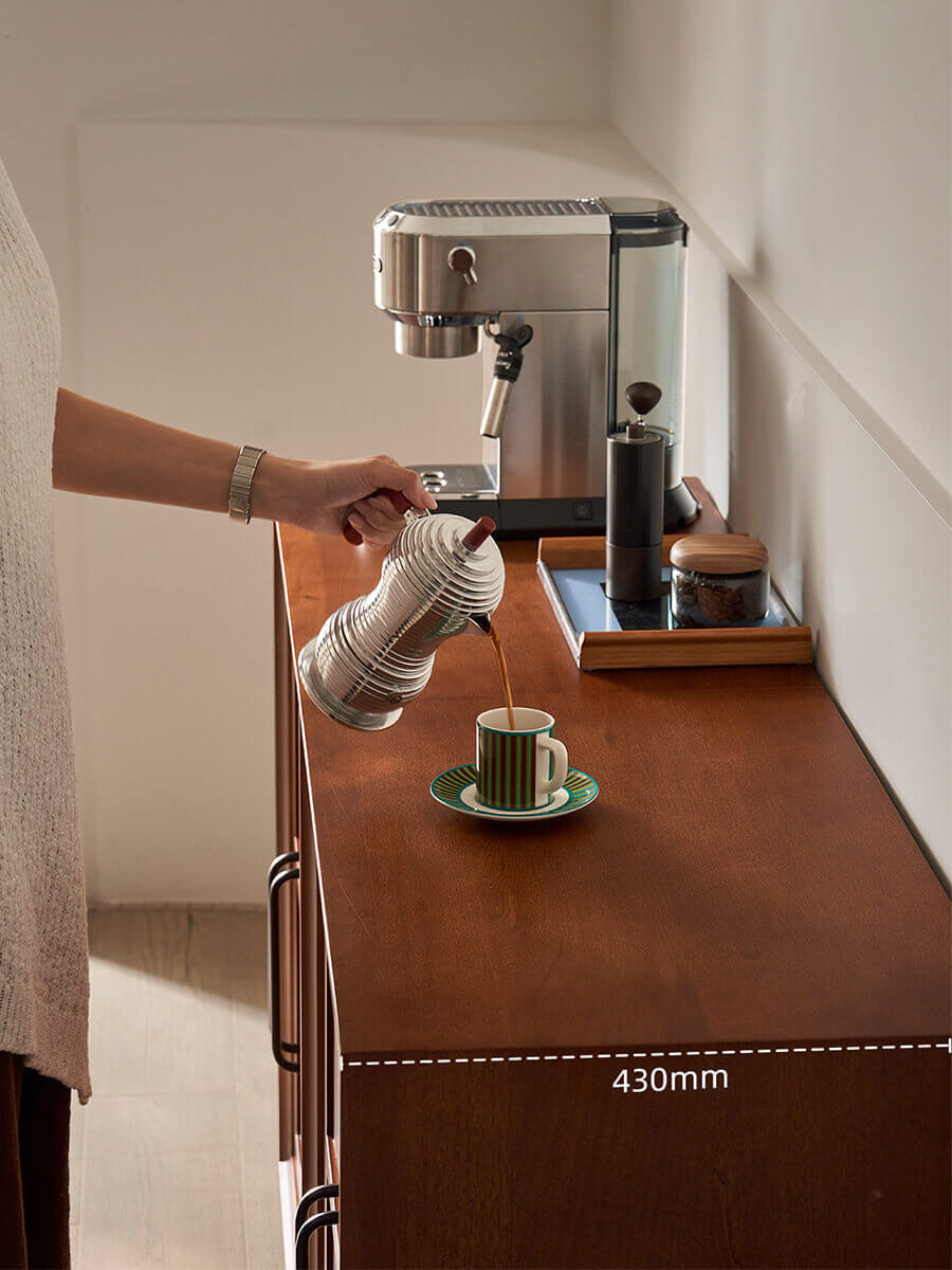 Close-up of the Gentle Designer Cabinet top surface and wood grain
