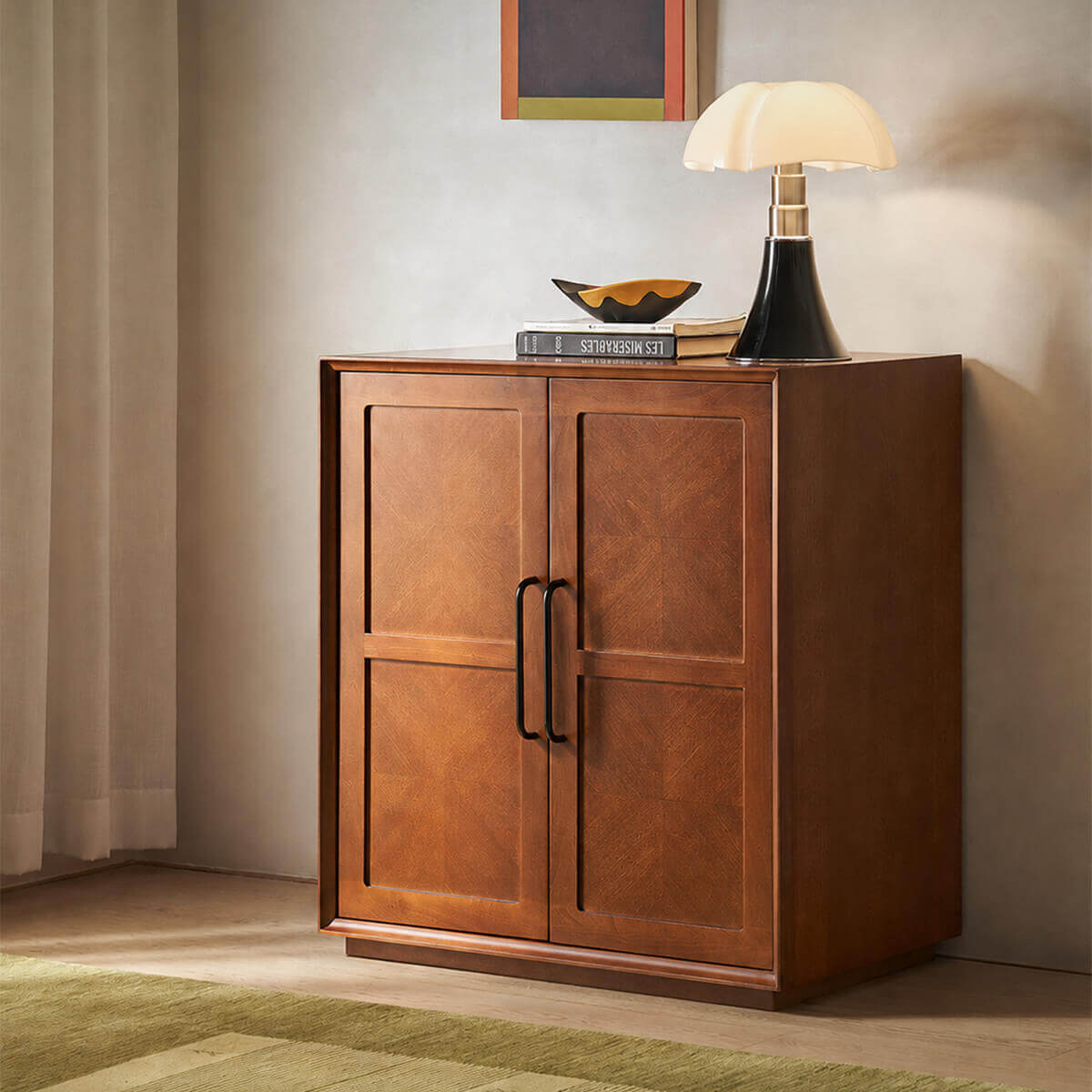 Gentle Designer Cabinet used as a hallway storage cabinet