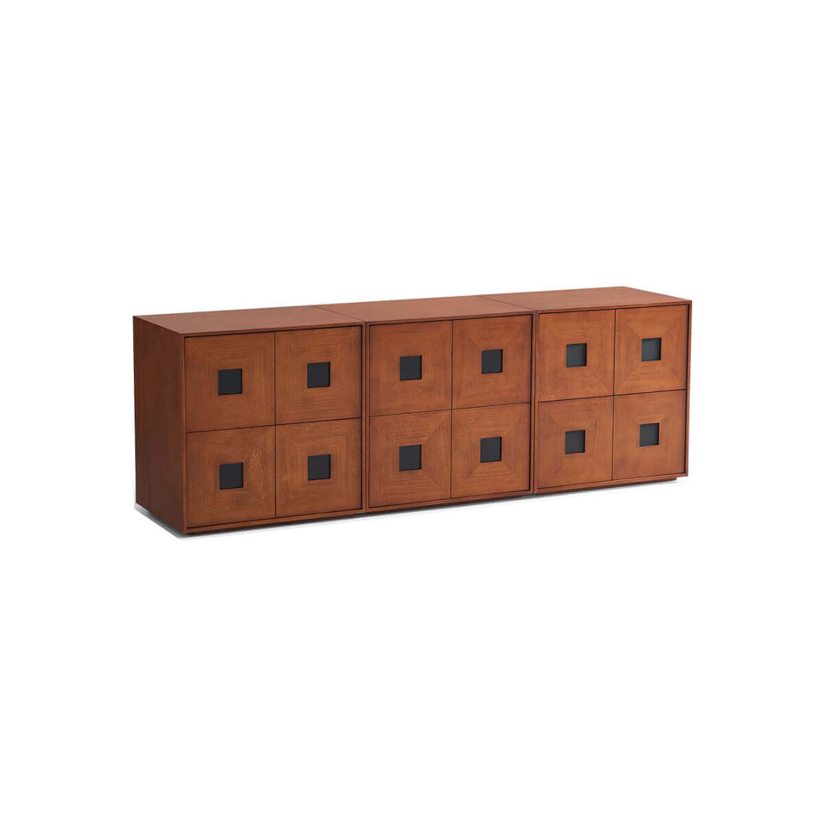 Gentle Modular Cabinet configured as a three-module storage cabinet