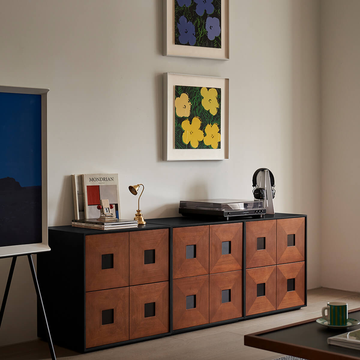 Gentle Modular Cabinet used as a modern modular TV unit