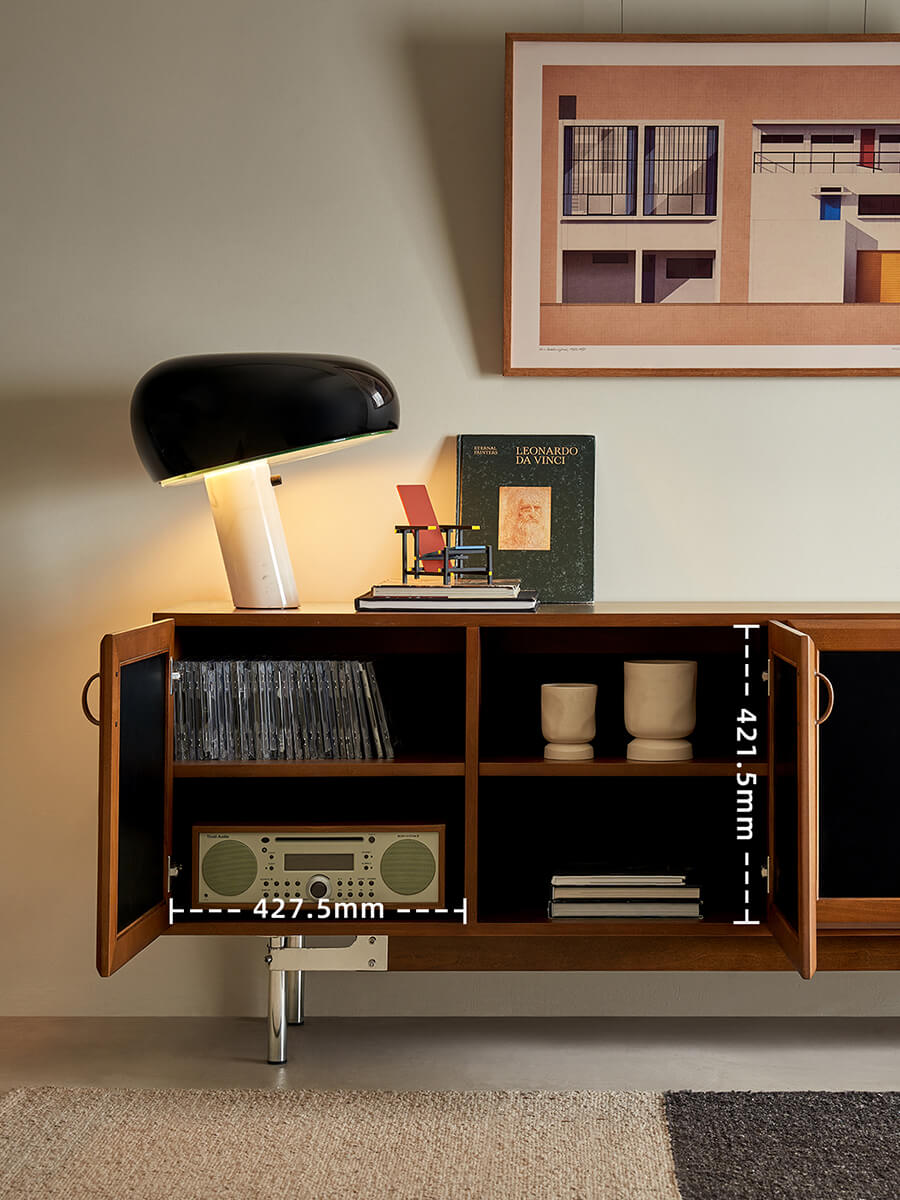 Gentle Ribbon Sideboard showing internal storage compartments