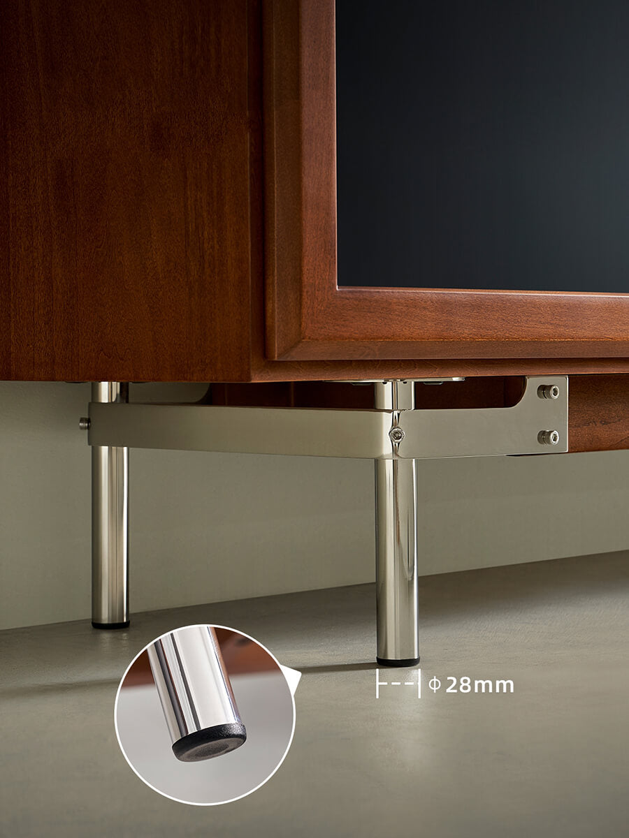 Stainless steel leg detail on Gentle Ribbon TV Unit