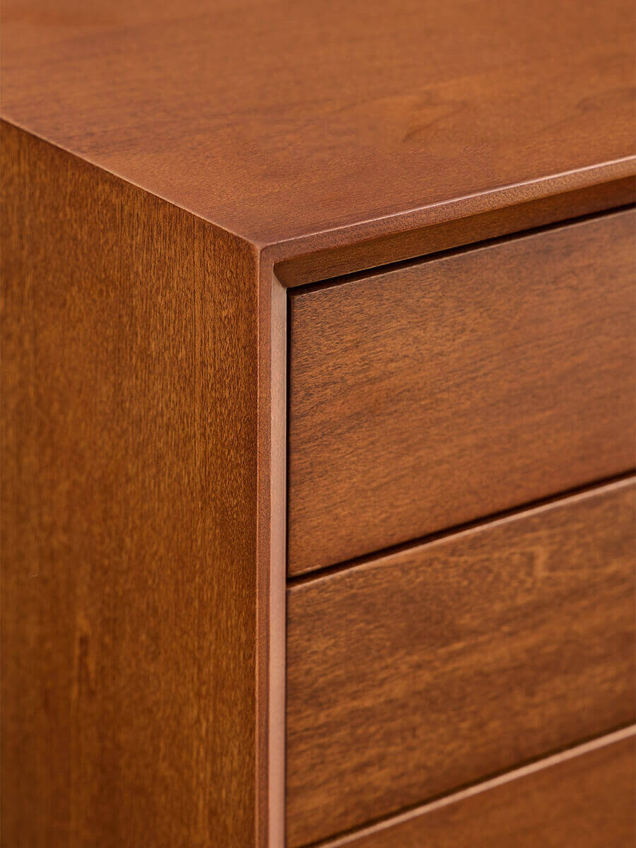 Corner detail of the Gentle Tambour TV Unit