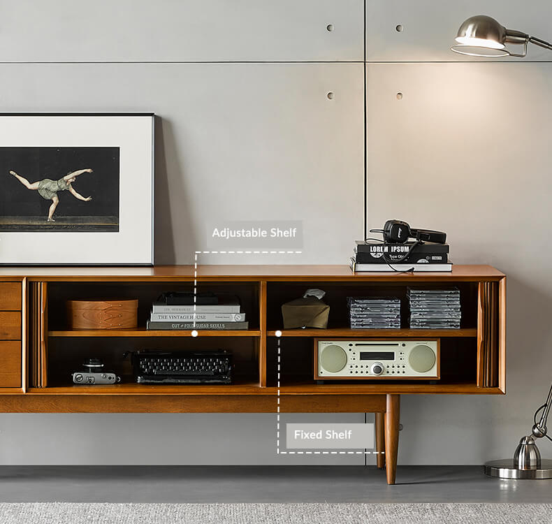 Gentle Solid Wood TV Unit-B