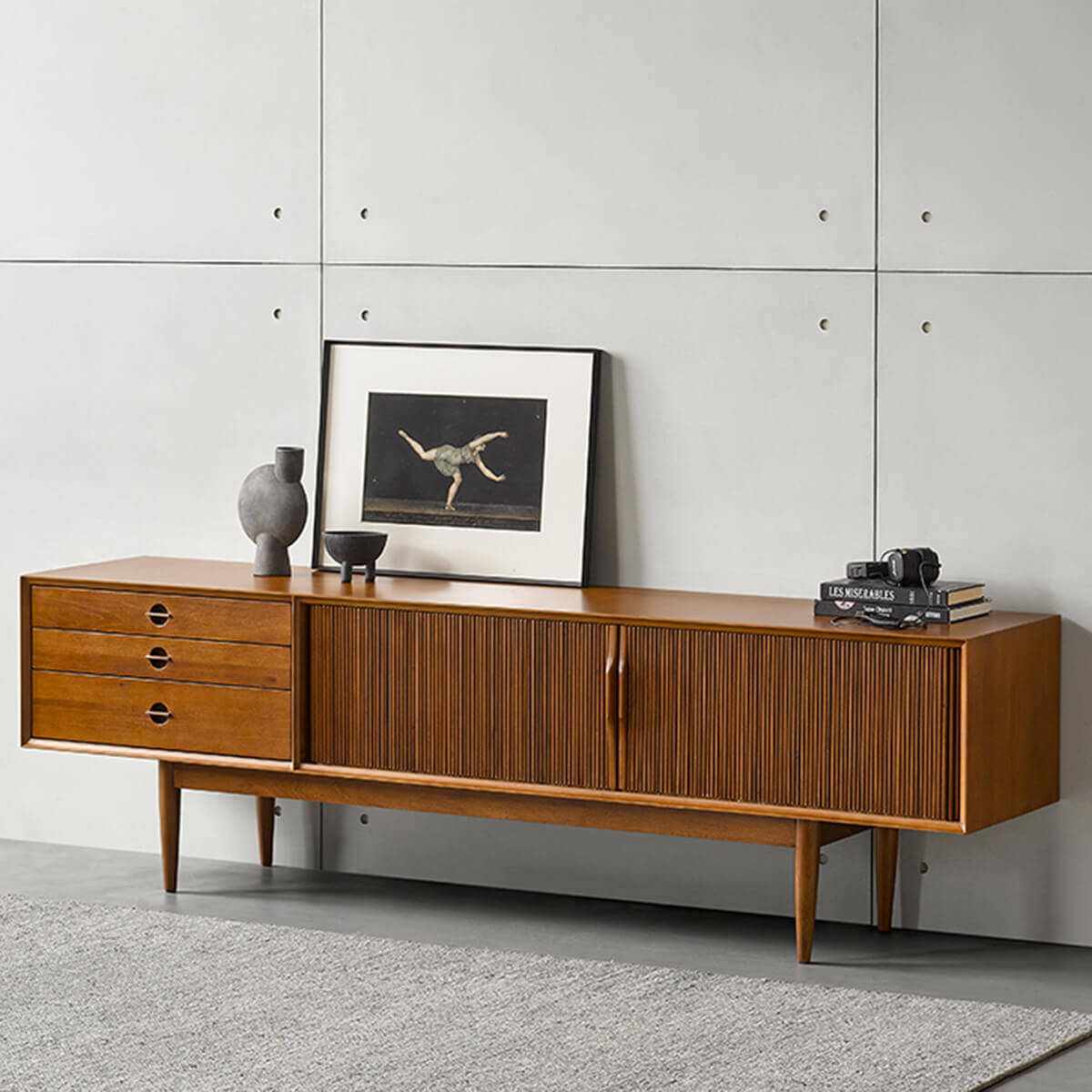 Gentle Solid Wood TV Unit-B