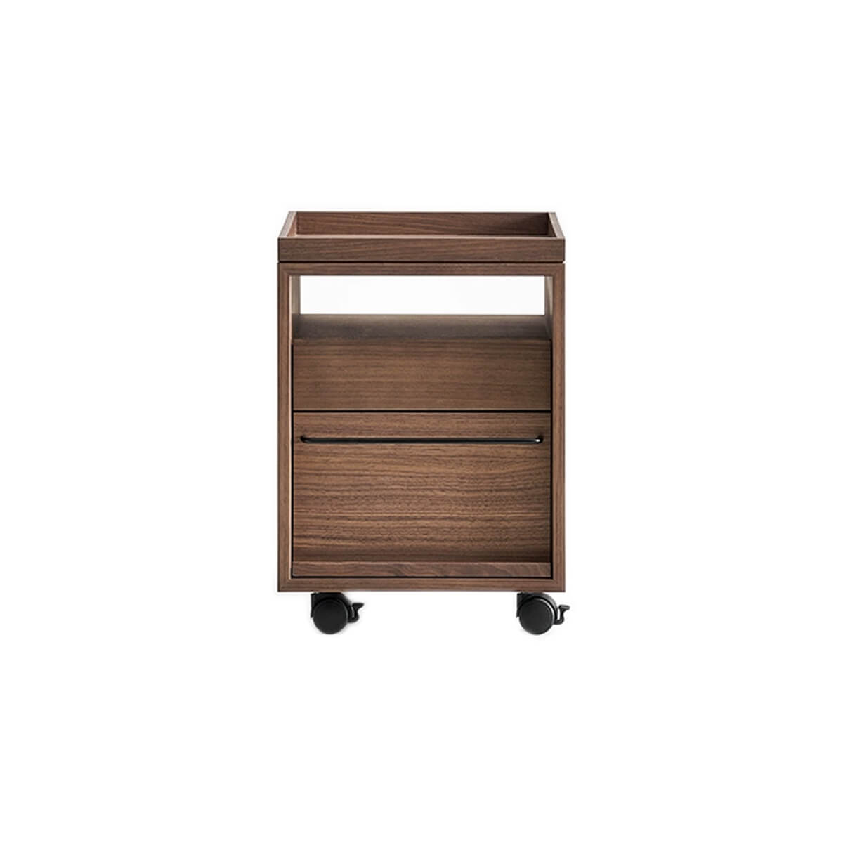 Glenn walnut storage pedestal in walnut finish