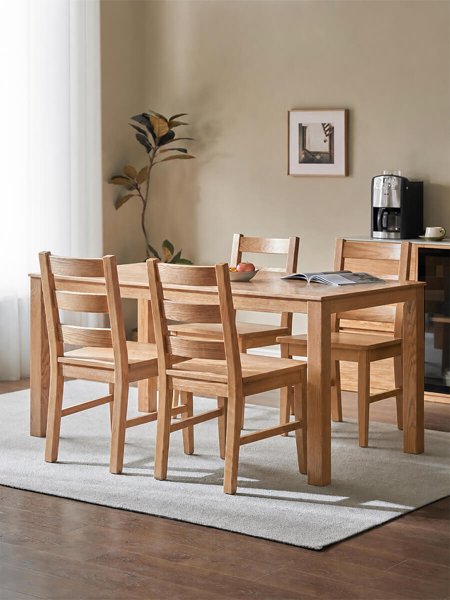 Grant oak dining chair set in a Scandinavian dining room