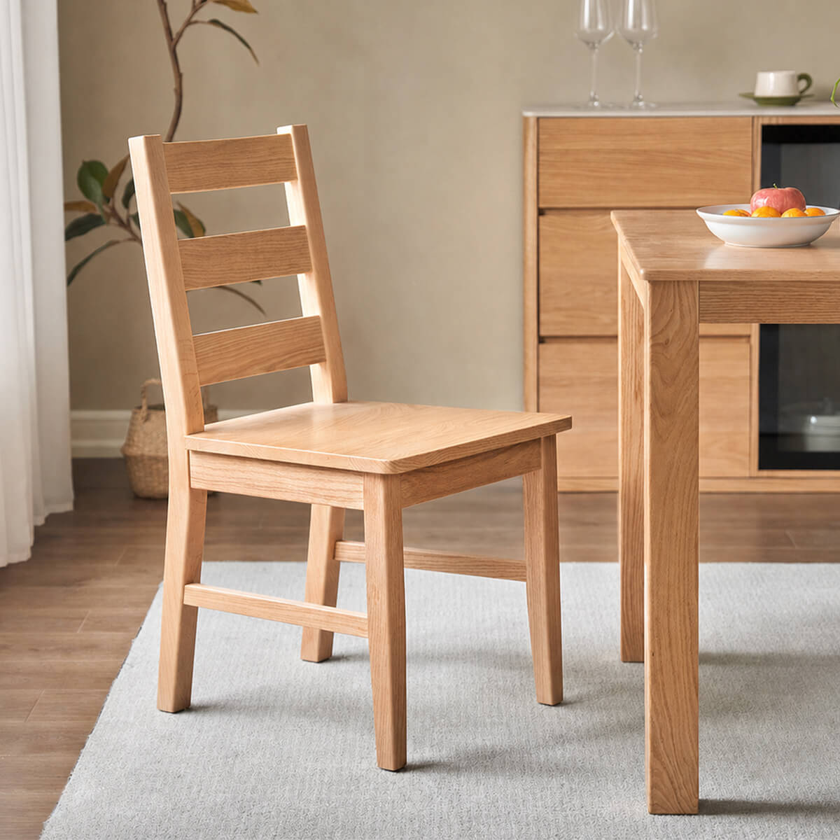 Grant solid oak dining chair in a Scandinavian dining room