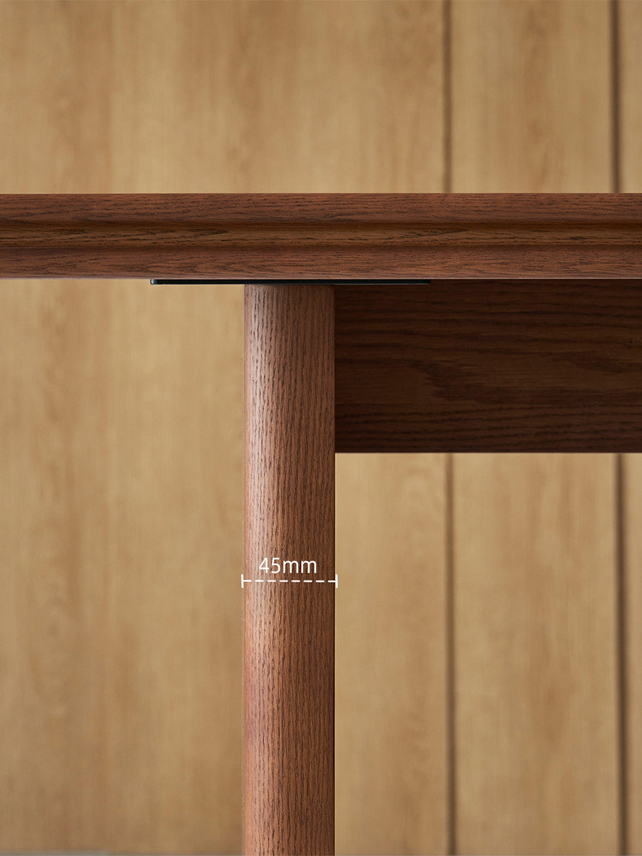 Grid dining table rounded edge profile and craftsmanship detail