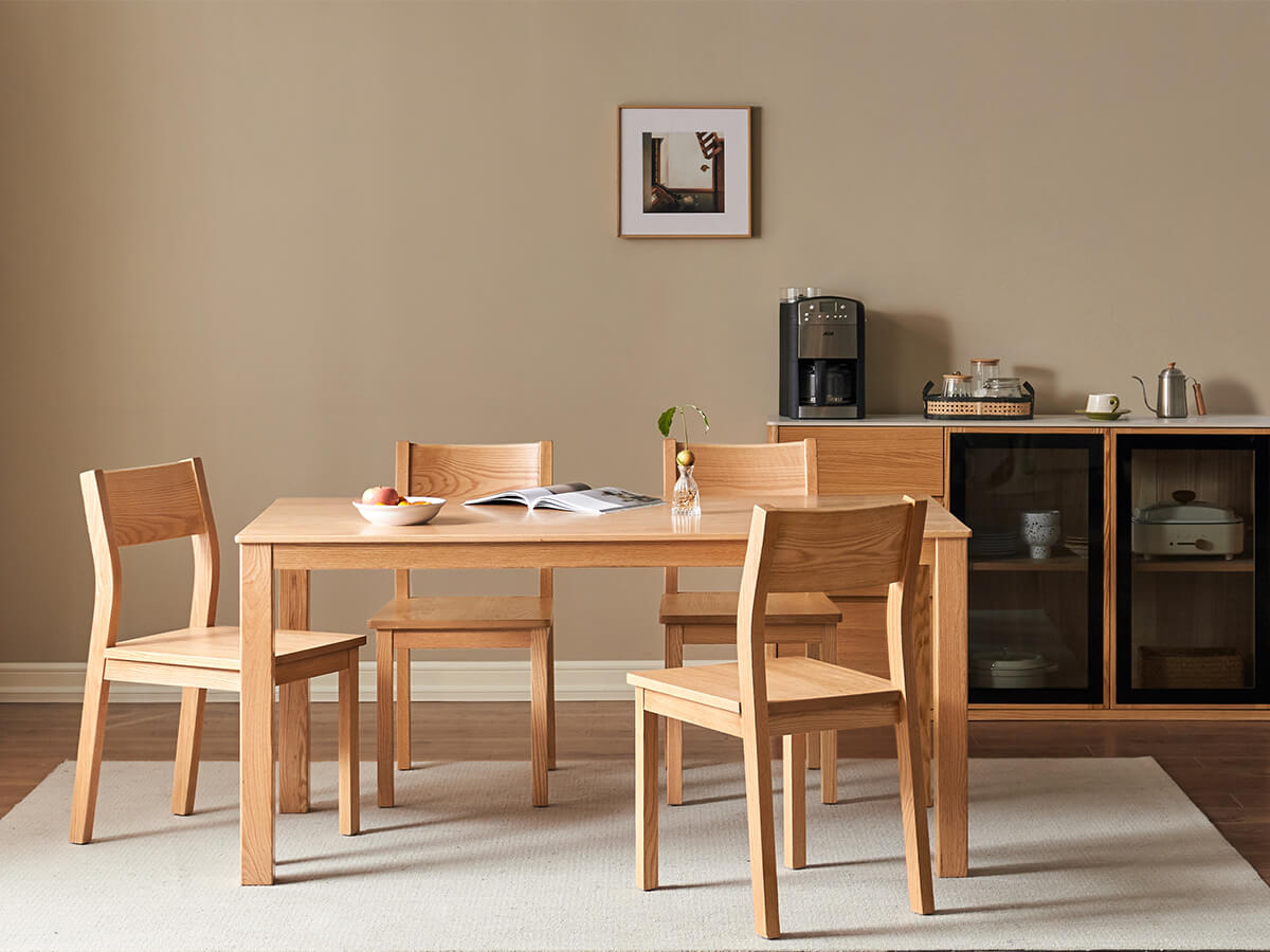 Griffen Oak Dining Chairs with solid oak dining table