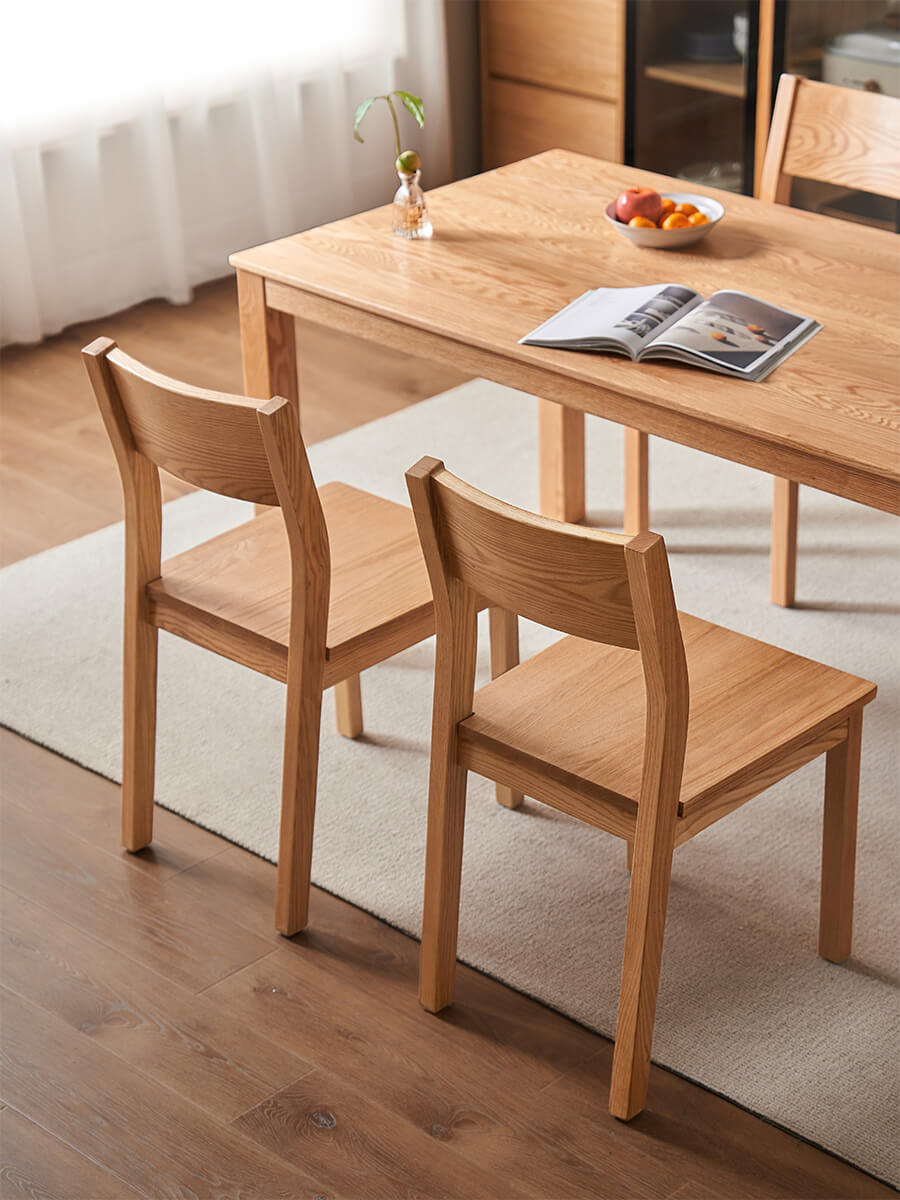 Rear angled view of Griffen Solid Oak Dining Chair