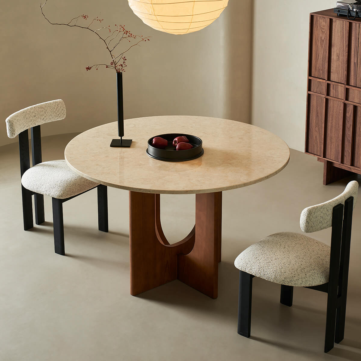 Hannah dining chairs in warm minimalist dining space
