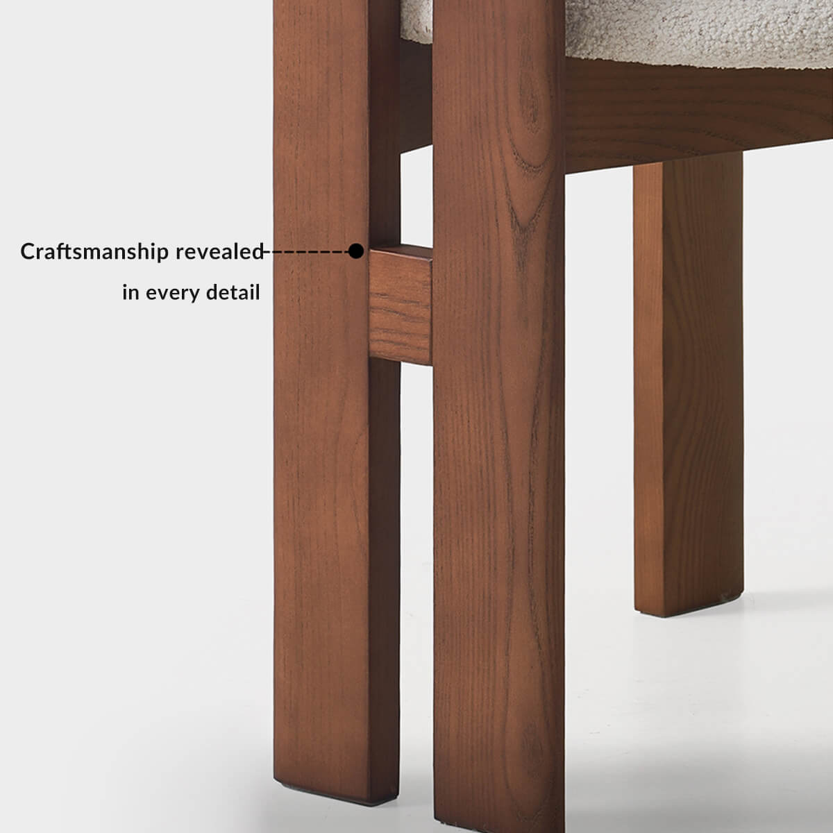 Solid timber frame detail of Hannah dining chair