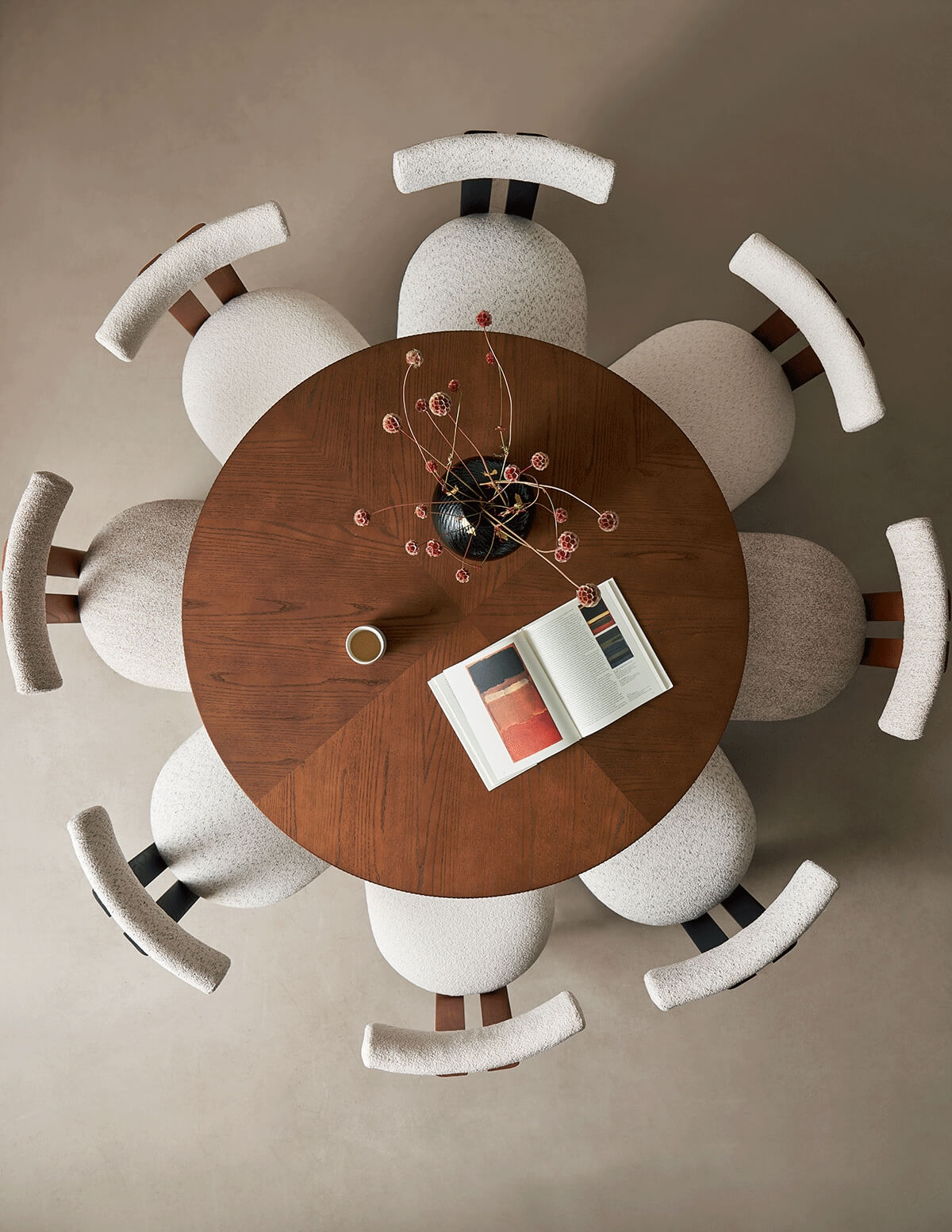 Hannah Dining Table boxwood veneer top seats eight people