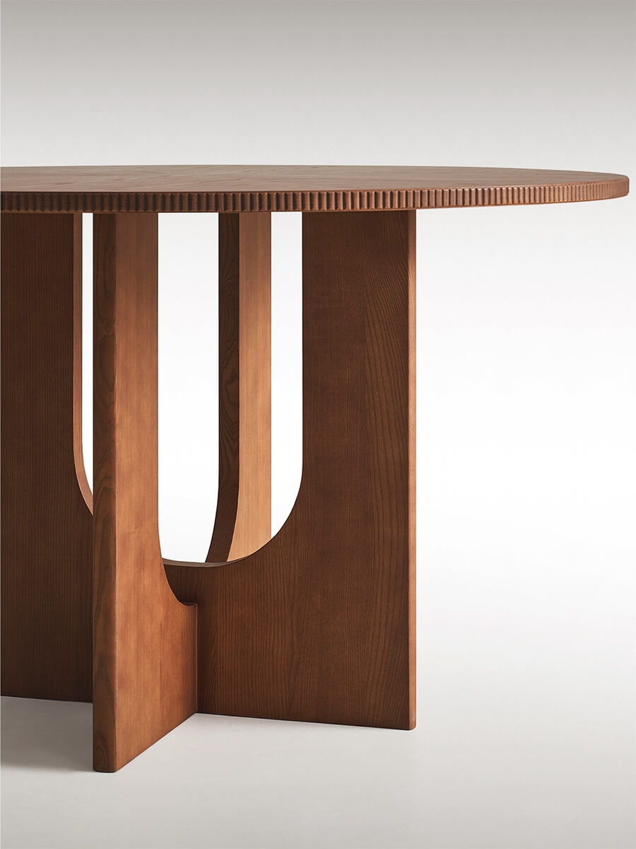Hannah Dining Table sculptural timber base detail