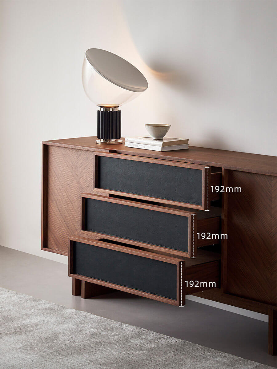 Hayley sideboard saddle leather drawers with storage dimensions