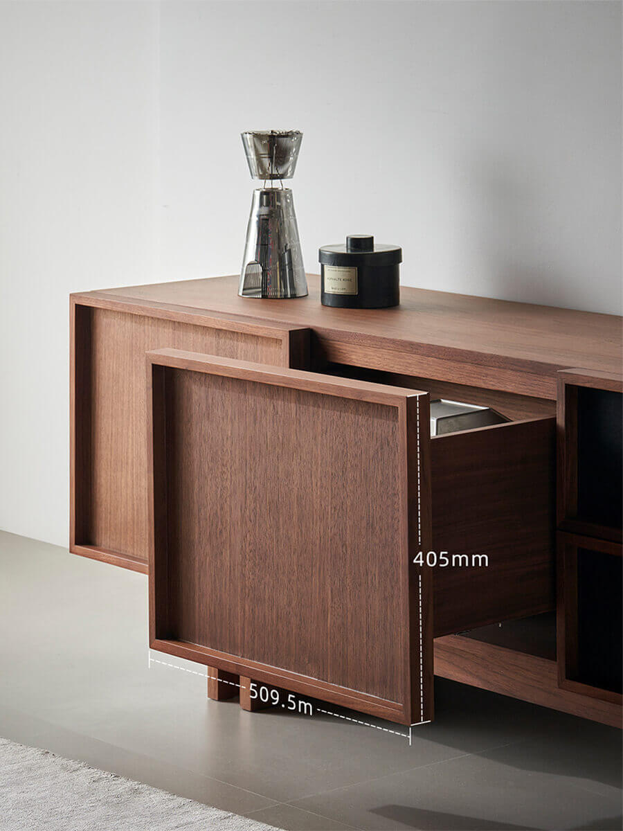 Hayley Walnut TV Unit cabinet storage dimensions