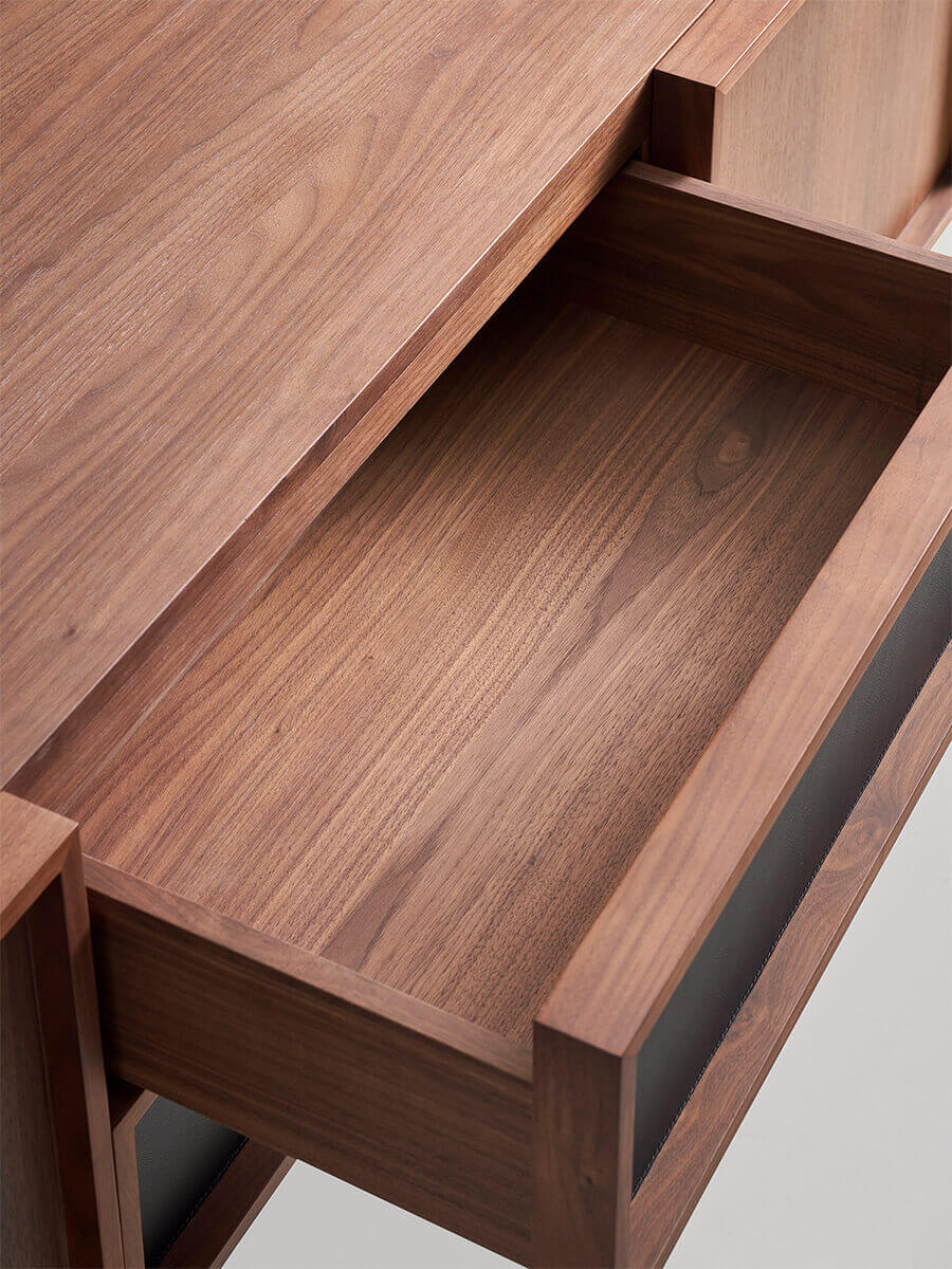 Hayley Walnut TV Unit drawer interior finish