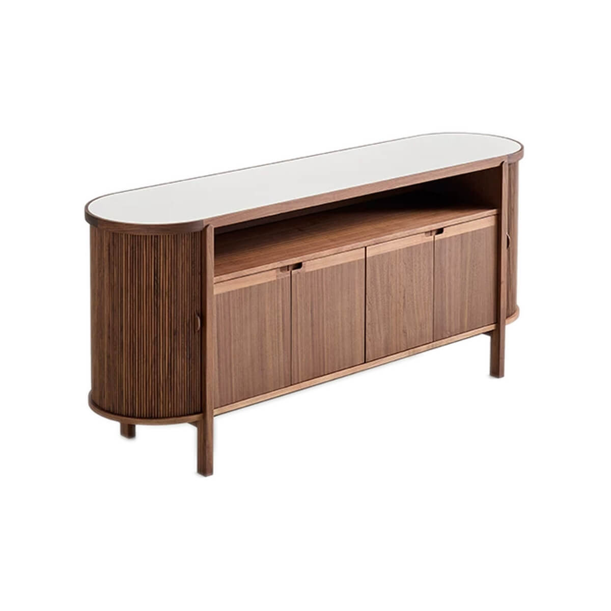 Heidelberg Walnut Tambour Door Sideboard angled view