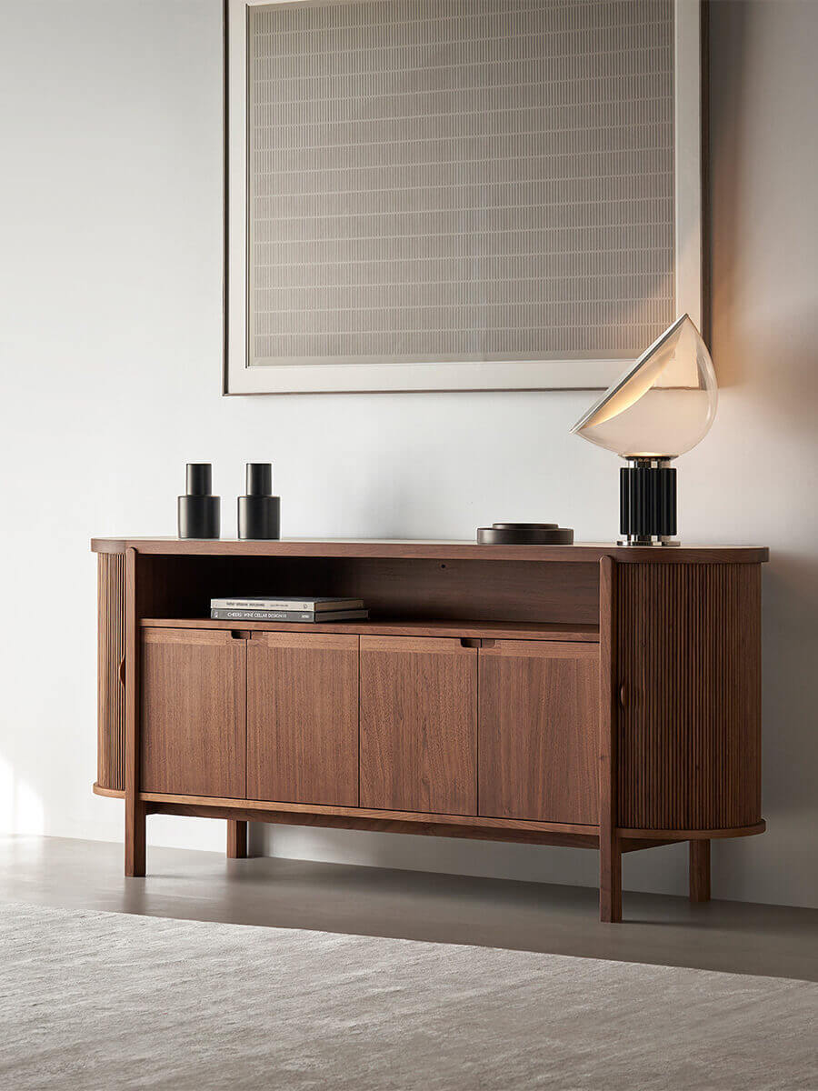 Heidelberg Walnut Tambour Door Sideboard in contemporary interior