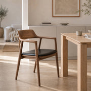 Hiroshima Dining Chair Replica in a modern Australian dining room with sculpted solid timber craftsmanship