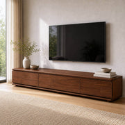 Hoswell Solid Walnut TV Unit in a contemporary living room