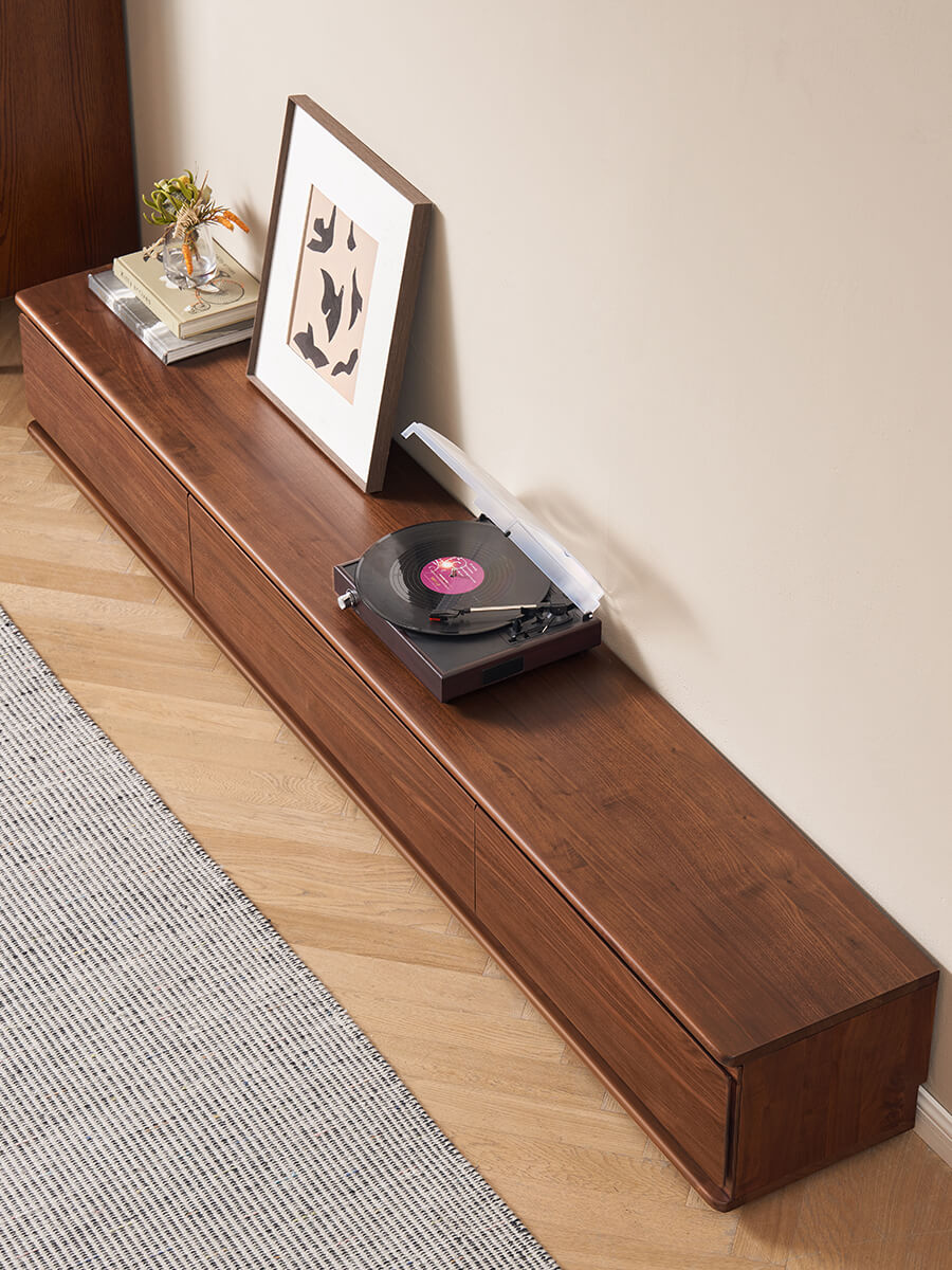 Top view of Hoswell Solid Walnut TV Unit